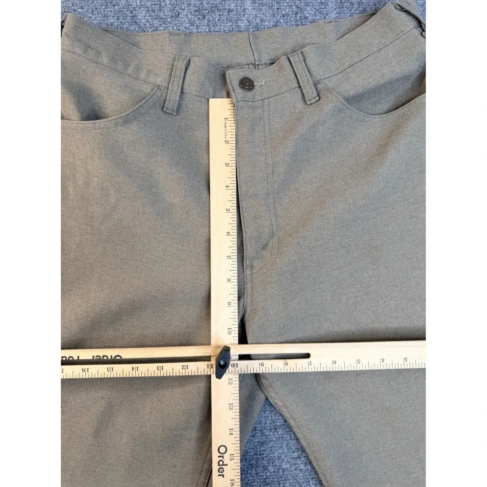 Vintage Levis Action Slacks Mens 36x34 Tan Brown Polyester Workwear‎ USA Made